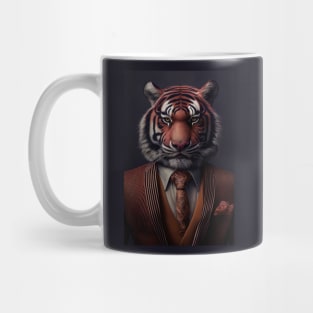 Adorable Tiger Wearing a Suit: Cute Wildlife Animals Mug